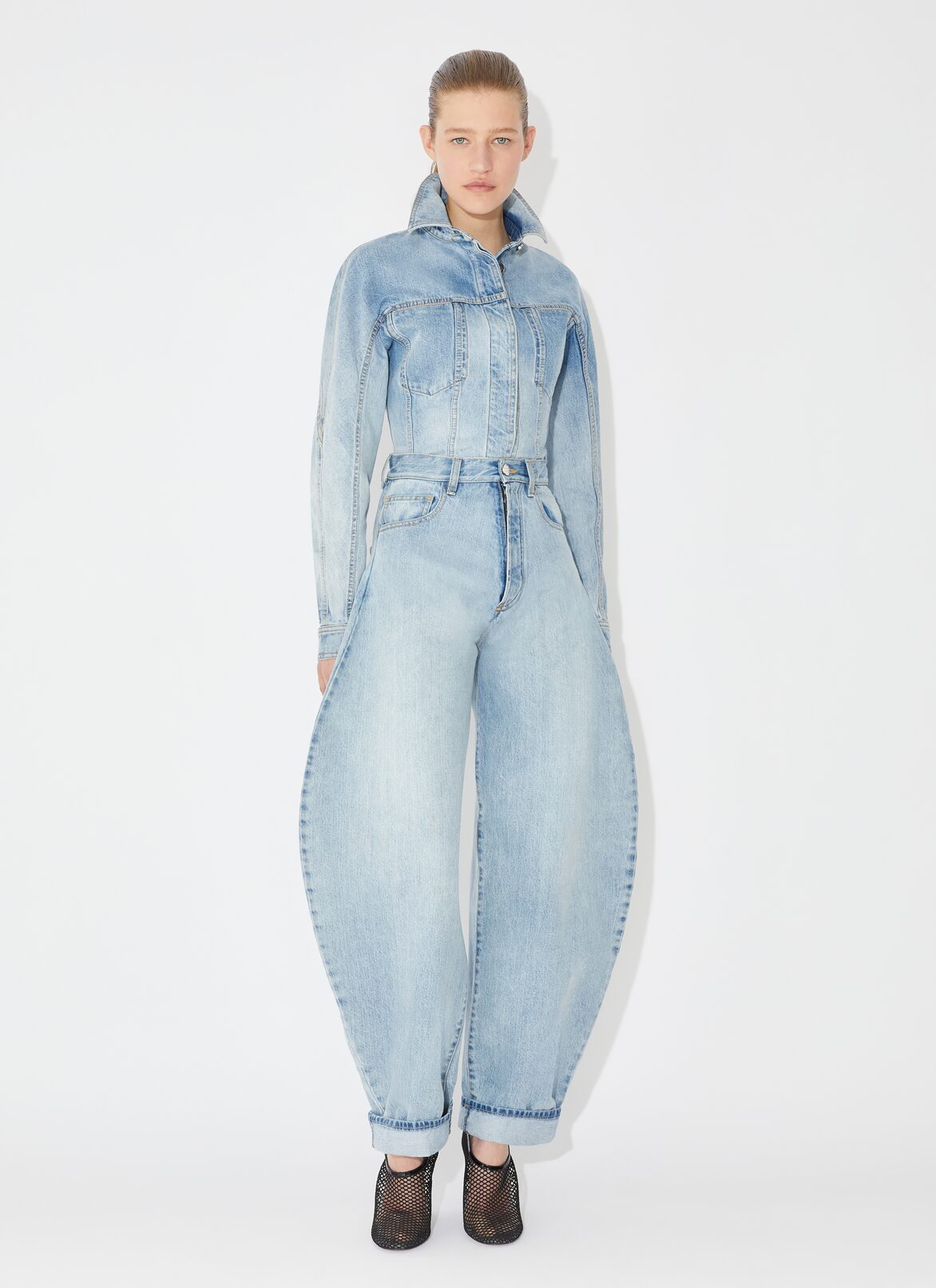Fitted denim jacket ALAÏA BLUE FITTED DENIM JACKET